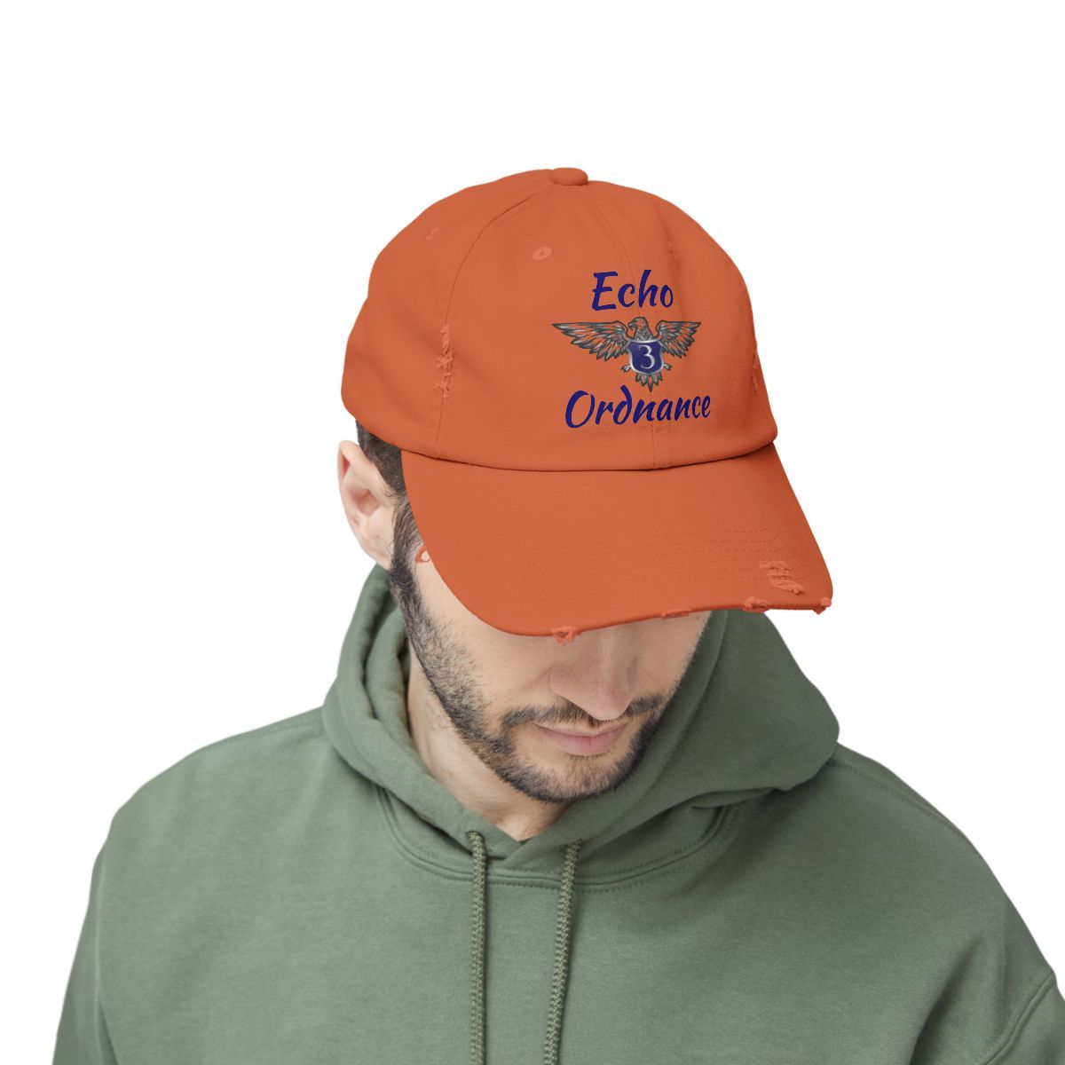 Echo 3 Ordnance Distressed Cap, Colors: Burnt Orange, Size: One size