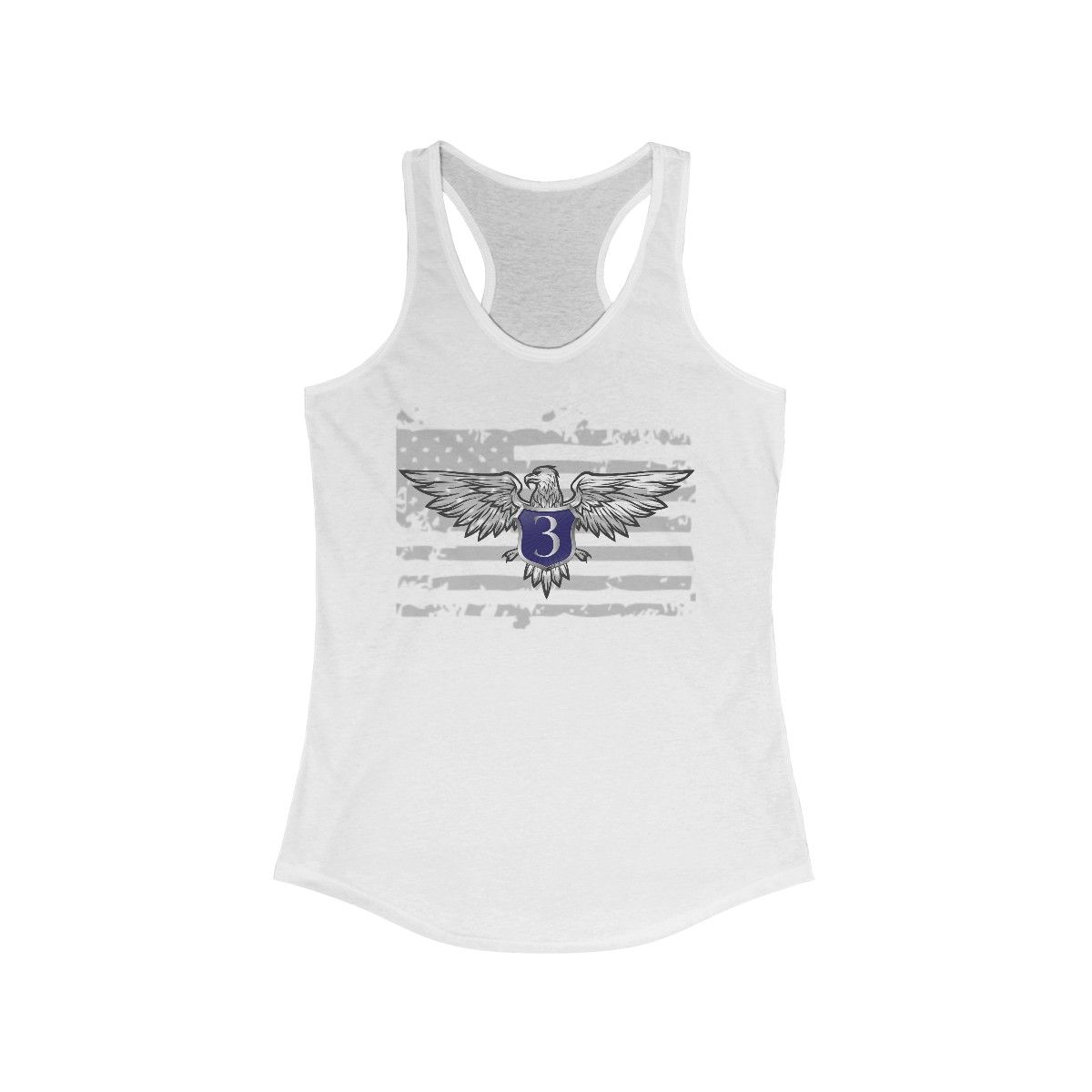 Women&#39;s Flag Racerback Tank, Colors: Solid White, Sizes: S