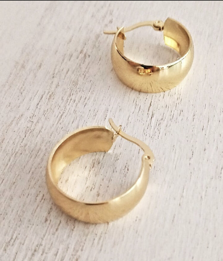 Aros cubanos acero dorado