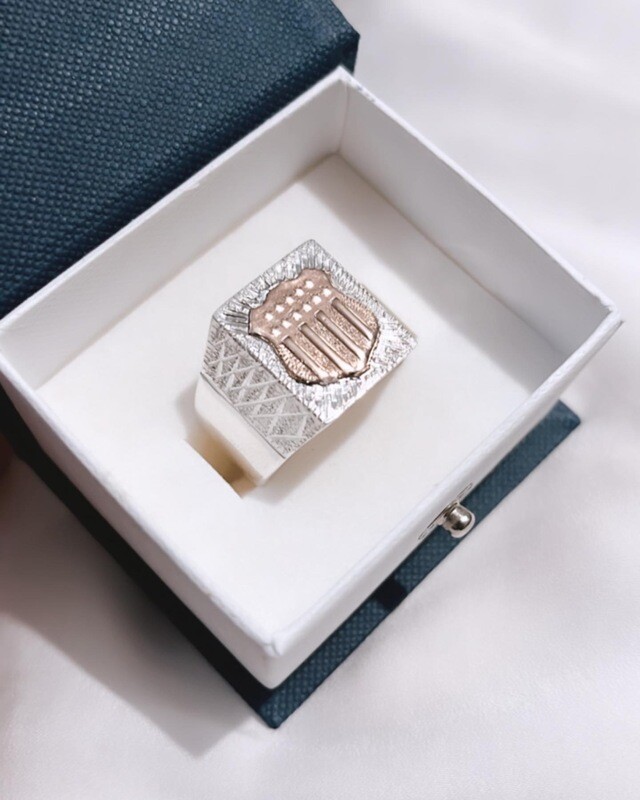 Anillo de mesa escudo Plata 925 y oro 9k