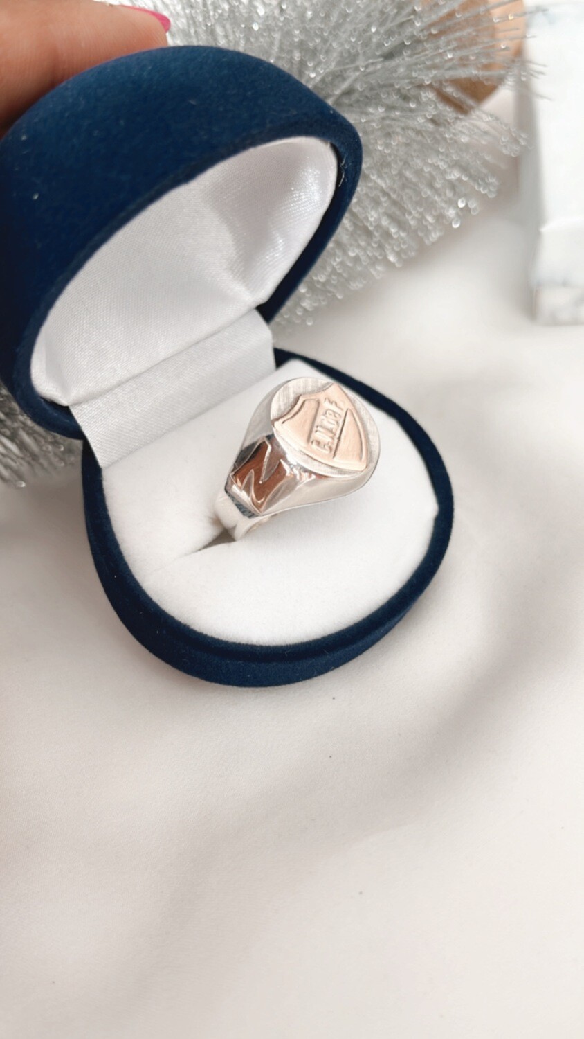 Anillo de mesa escudo Plata 925 y oro 9k