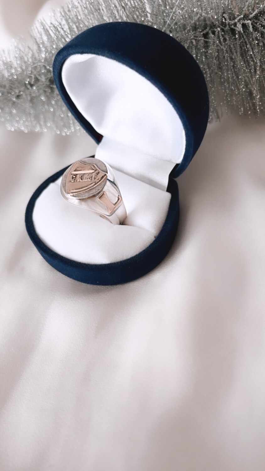 Anillo de mesa escudo Plata 925 y oro 9k