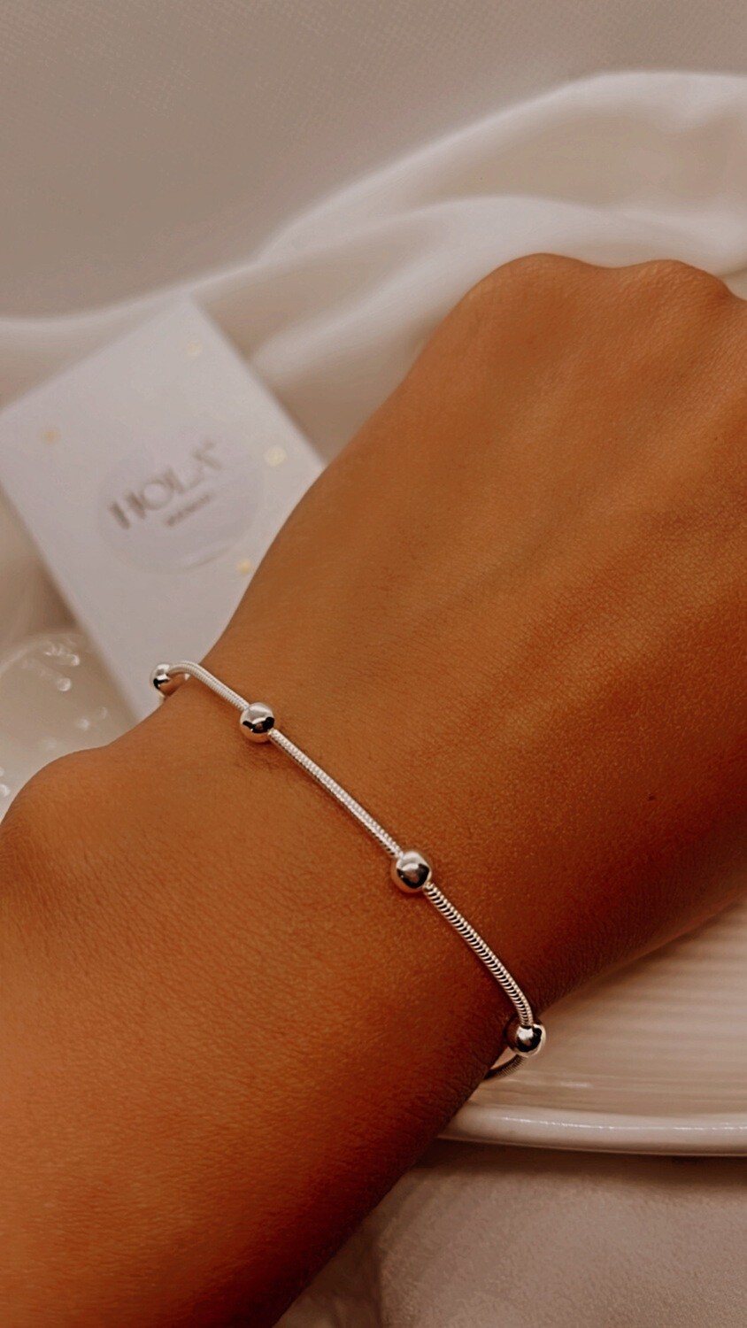 Pulsera corbatín con esferas