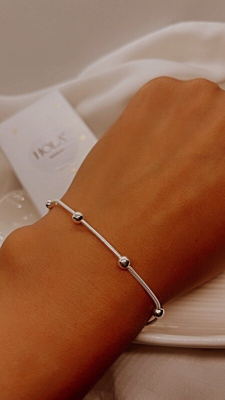 Pulsera corbatín con esferas