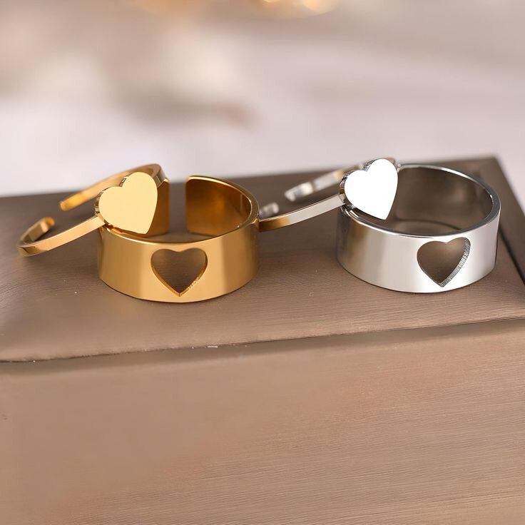 Anillos corazón para compartir