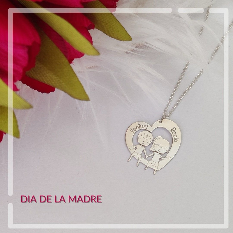 Collar corazón hijitos