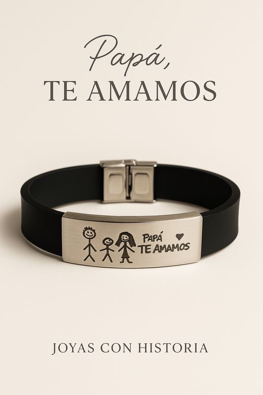 Pulsera goma y acero