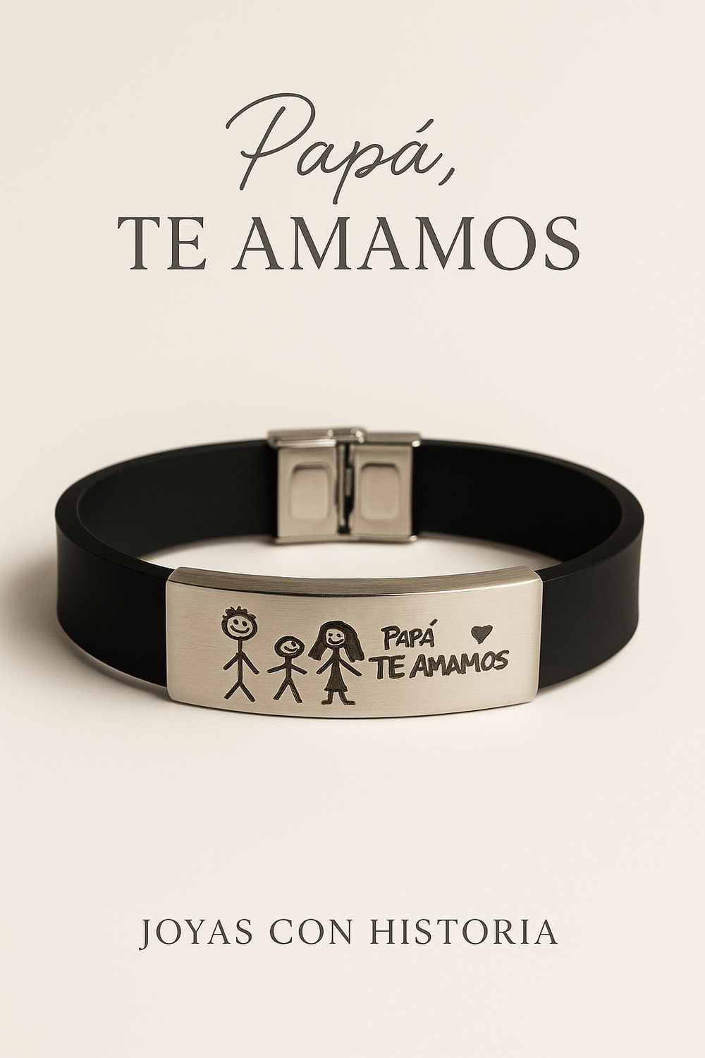 Pulsera goma y acero