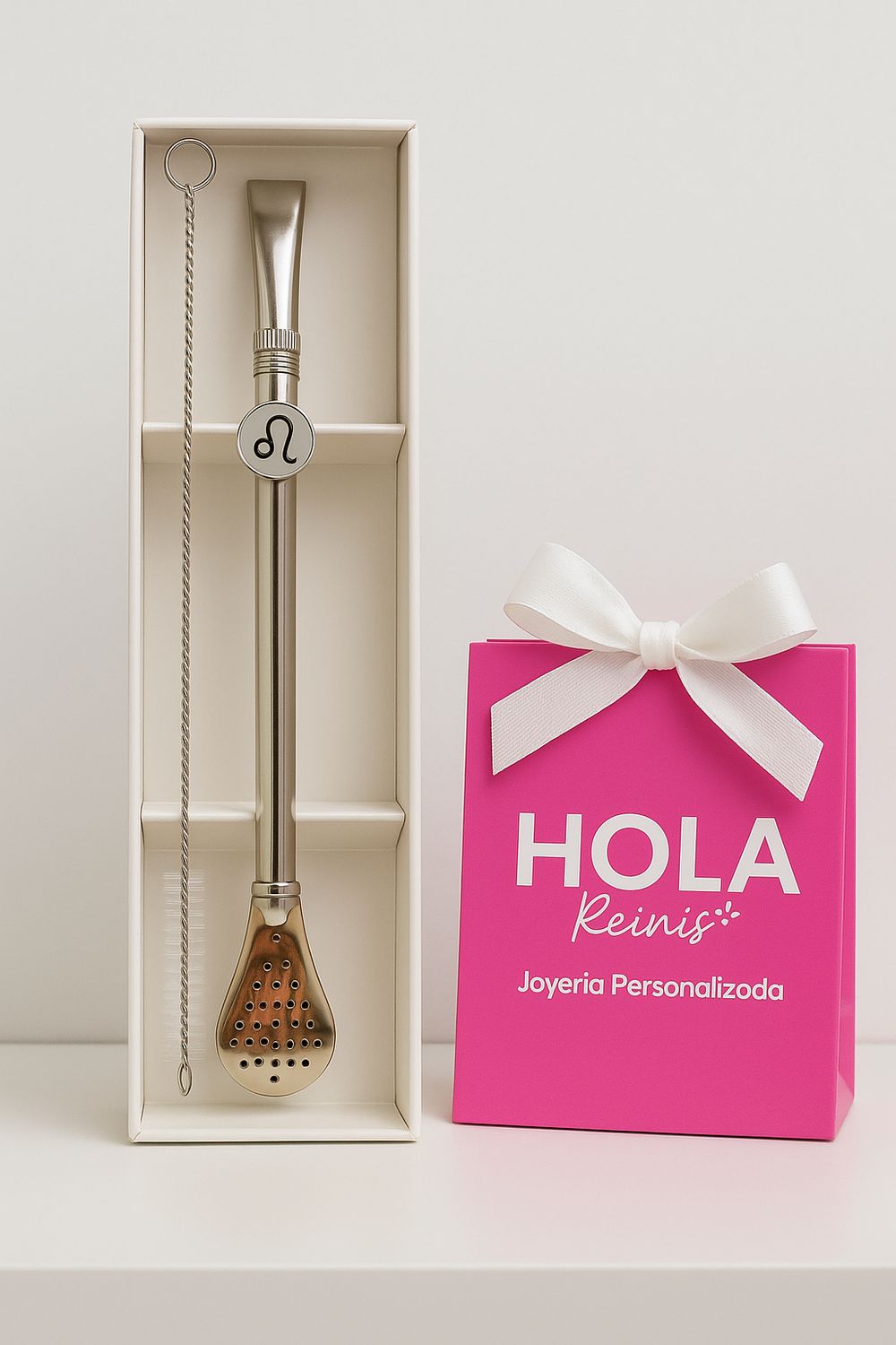 Bombilla en alpaca con aplique en plata 925