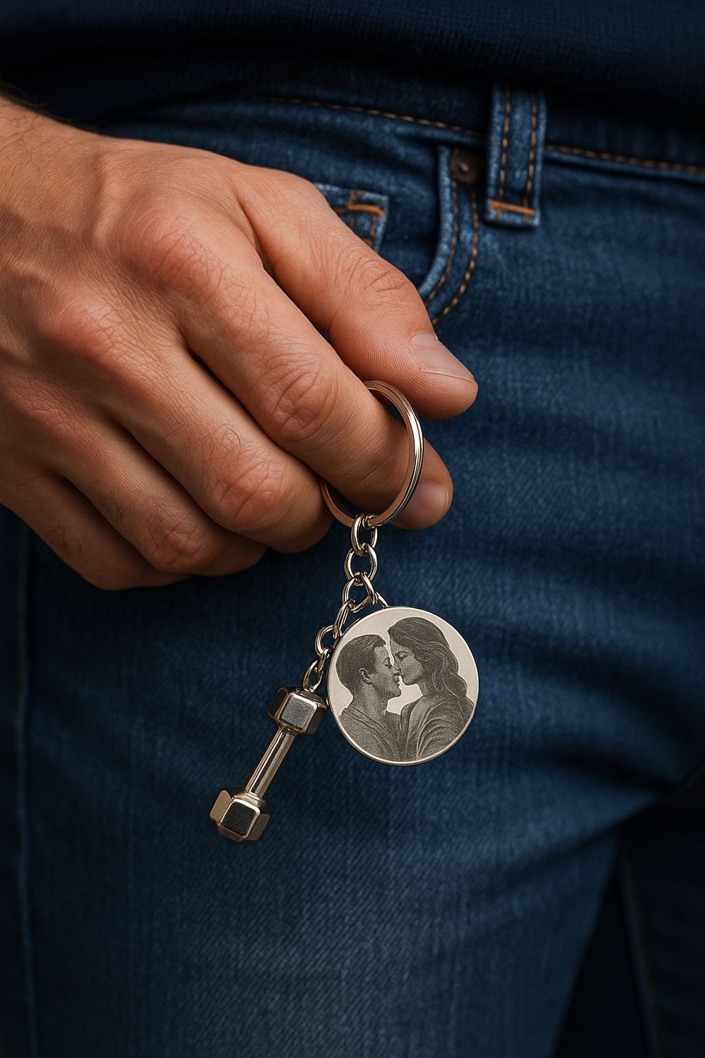 Llavero con mancuerna