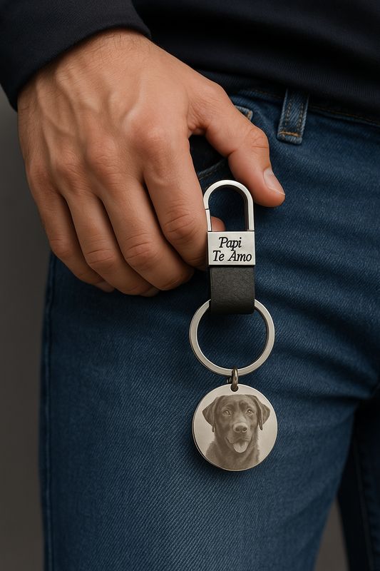 Llavero con enganche cuero