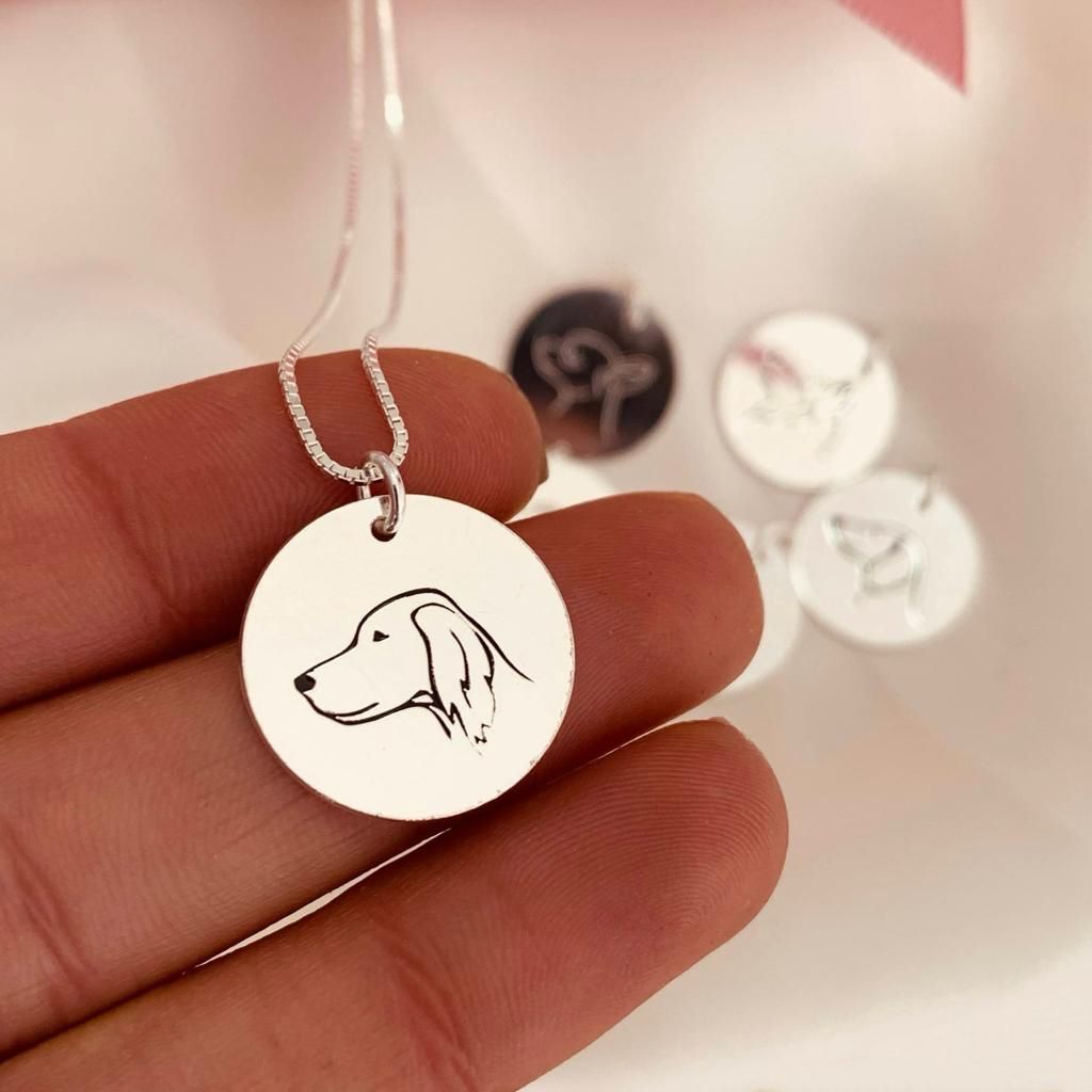 Collar con dije símil dibujo plata 925