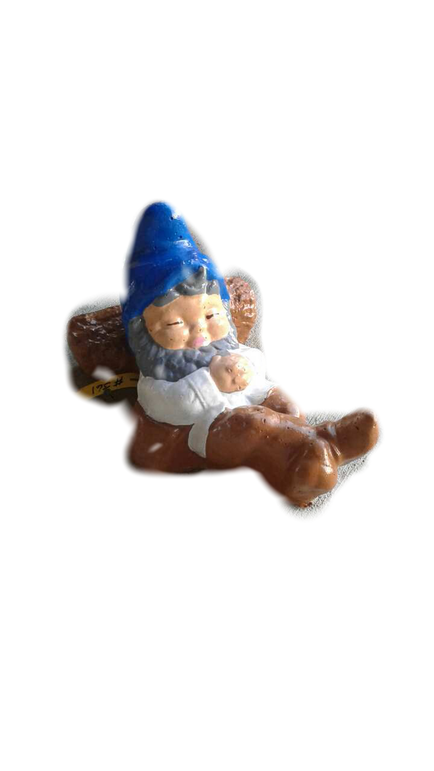 Gnome Laying on Stump
