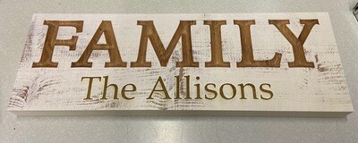 Family Carved Sign Custom