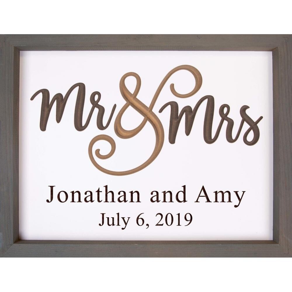 MR & MRS FRAMED SIGN CUSTOM