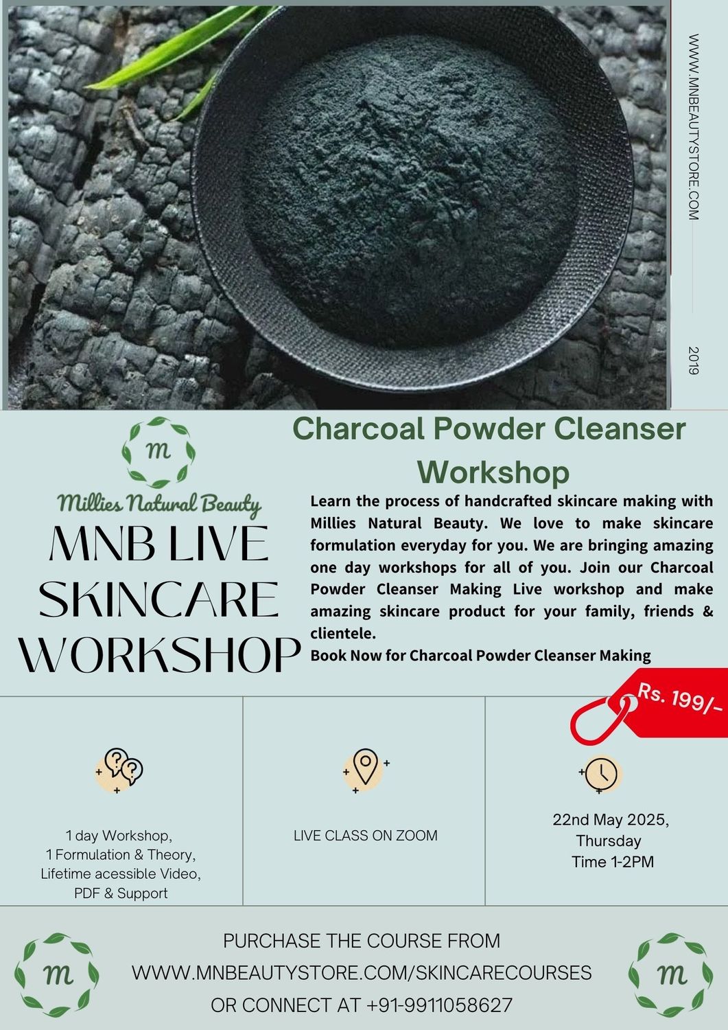 Charcoal Powder Cleanser Making LIVE Workshop on 22nd May 2025