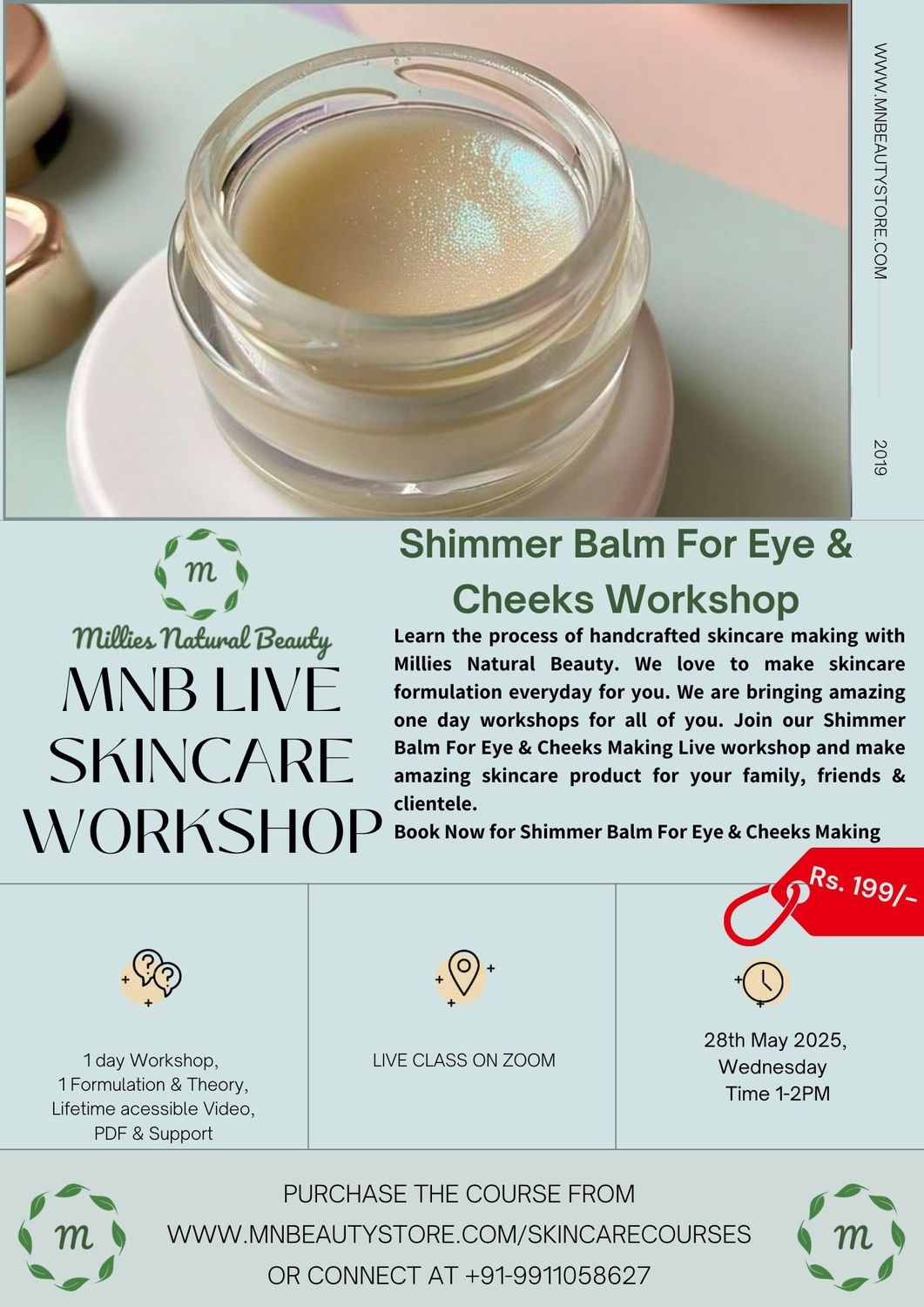 Shimmer Balm For Eyes &amp; Cheeks Making LIVE Workshop on 28th May 2025