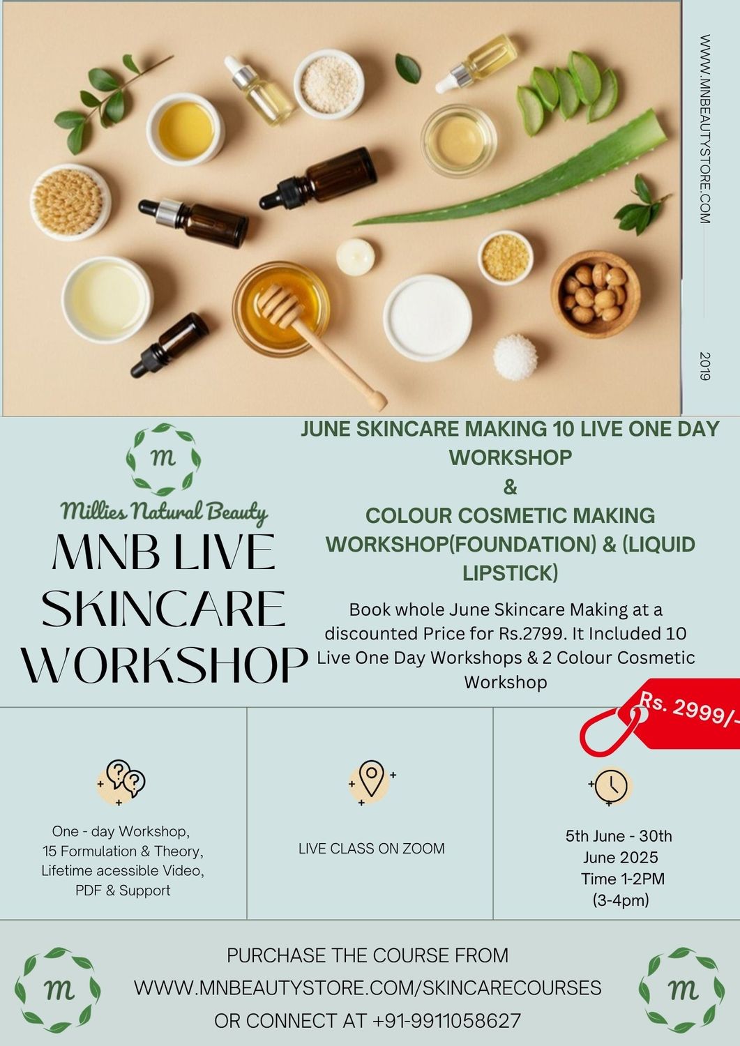 JUNE 10 One Day Workshop + Foundation Making + Liquid Lipstick Making -  Bulk Purchase