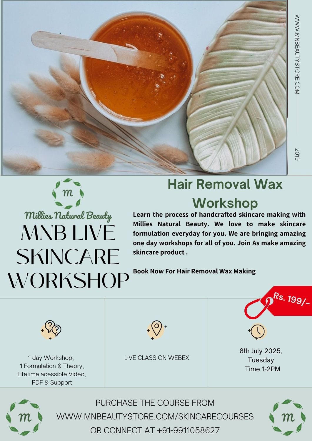 Hair Removal Wax Making LIVE Workshop on 8th July 2025