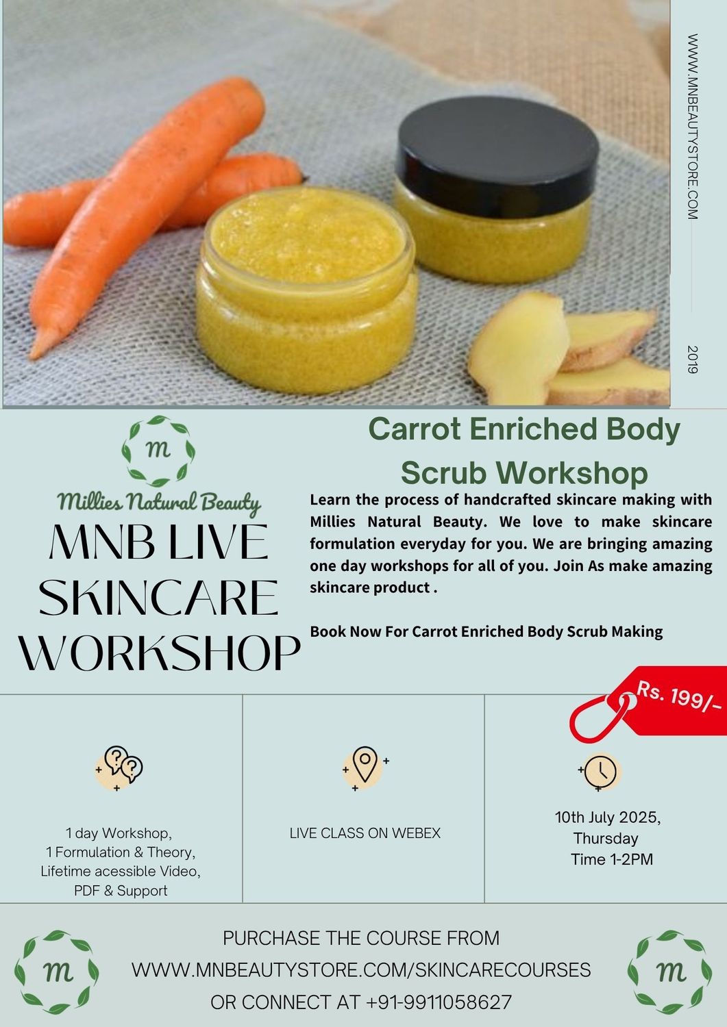 Carrot Enriched Body Scrub Making LIVE Workshop on 10th July 2025