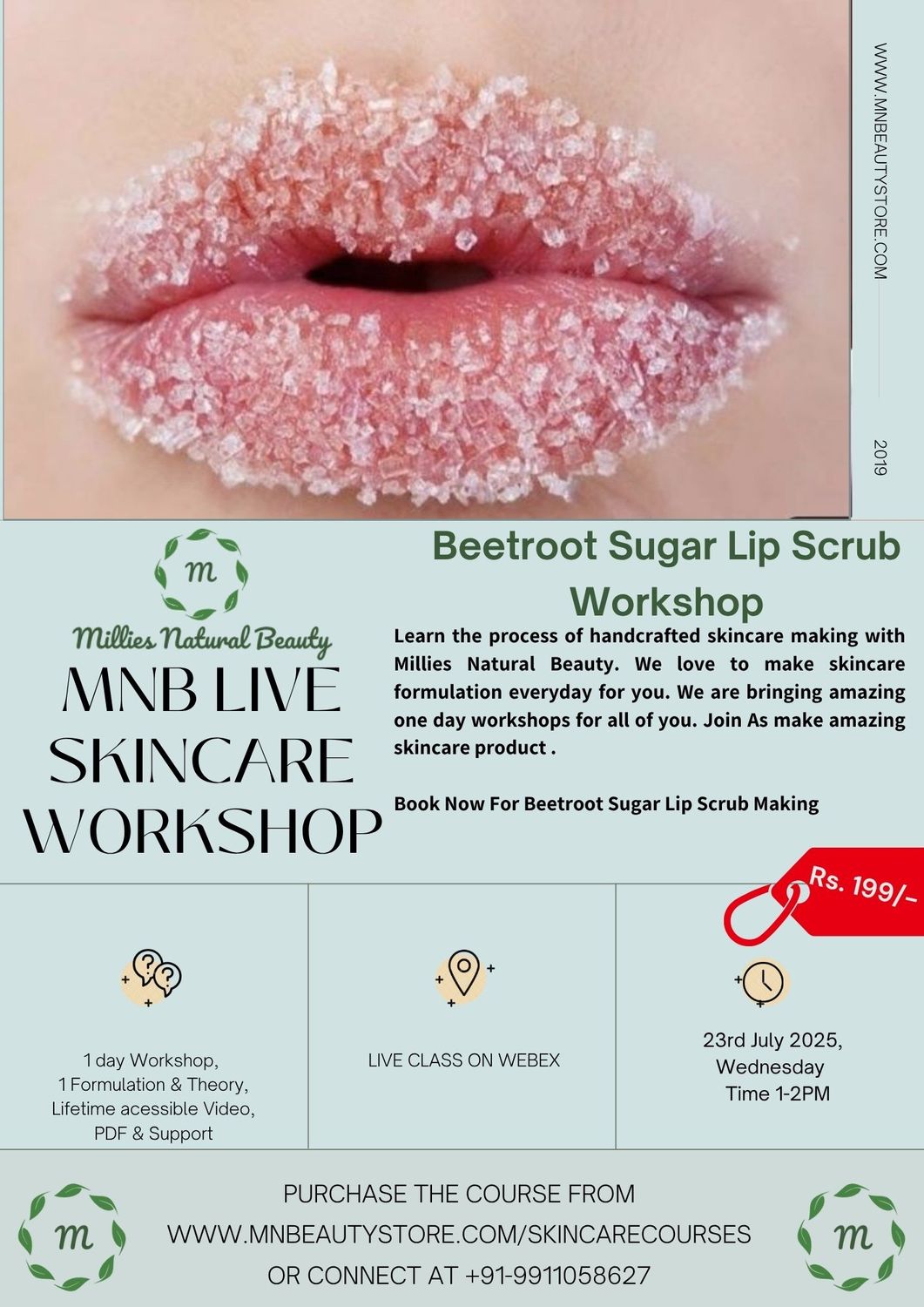 Beetroot Sugar Lip Scrub Making LIVE Workshop on 23rd July 2025