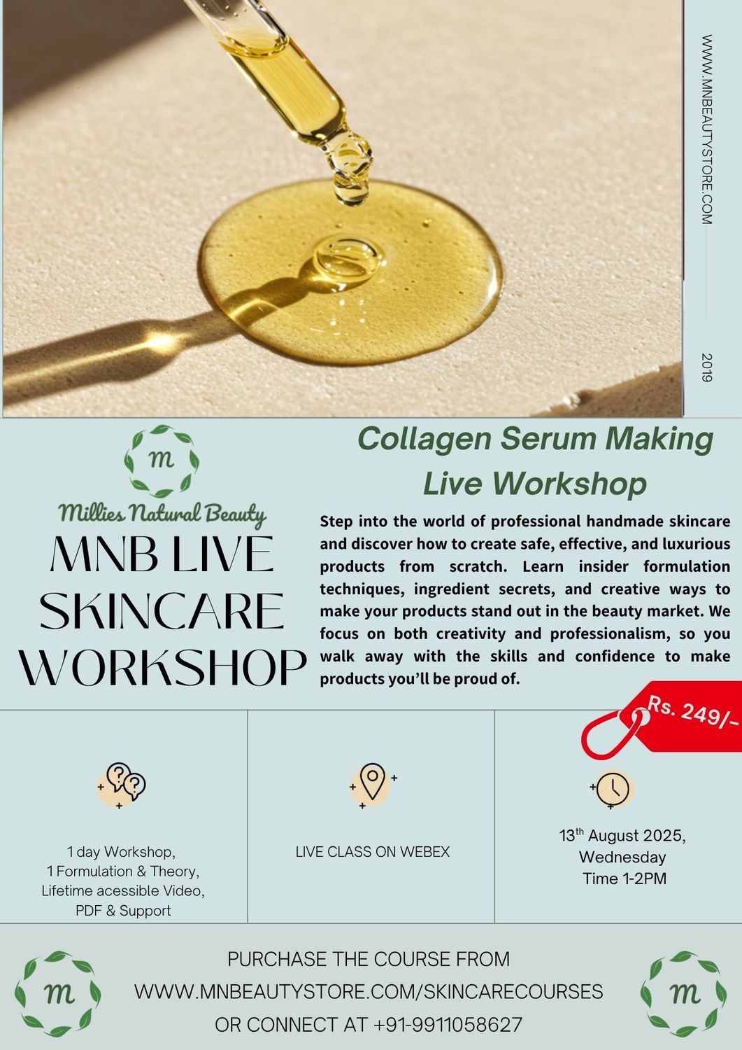 Collagen Serum Making LIVE Workshop on 13th August 2025