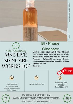 Bi-Phase Cleanser Making LIVE Workshop on 28th January 2026
