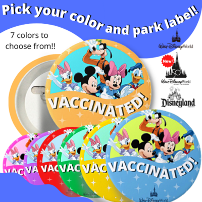 Disney Vaccinated Buttons