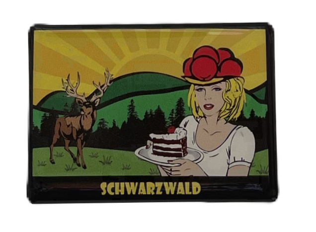 Magnet "Mädel mit Schwarzwälder Kirschtorte"