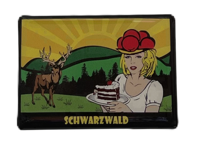 Magnet "Mädel mit Schwarzwälder Kirschtorte"