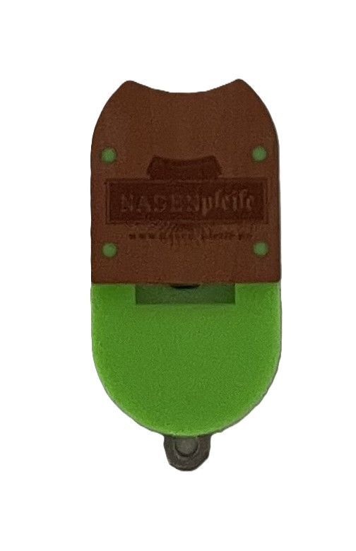 Nasenpfeife mit Echtholz-Abdeckung, neongrün Nasenpfeife mit Echtholz-Abdeckung, neongrün