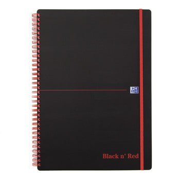 Black n Red A5 Wirebound Elasticated Notebook 90gsm 140 Pages