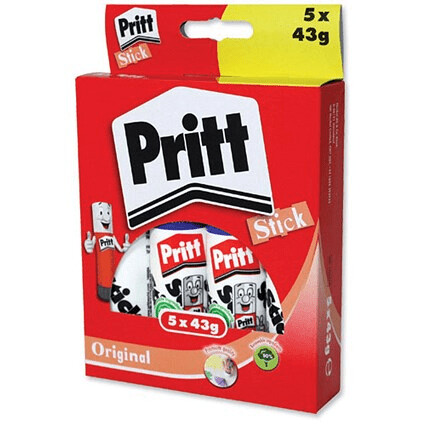 Pritt Stick Glue, Large, 43g, Pack of 5