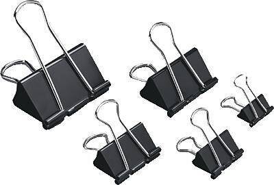5 Star Foldback Clips - 51mm, Black, Pack of 12