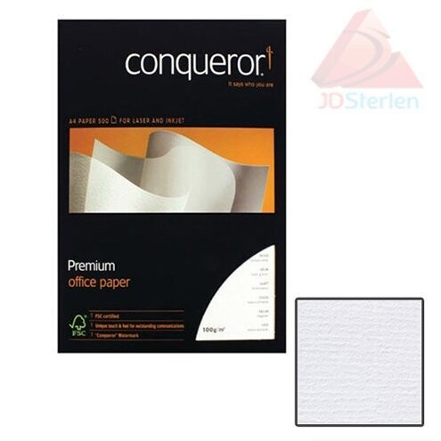 1 Conqueror Laid Texture High White Premium Paper A4 100gsm 500 Sheets