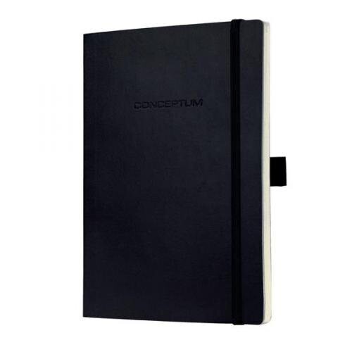 Sigel Conceptum Soft Cover Leather Look Notebook, A5, 194 Pages, Black