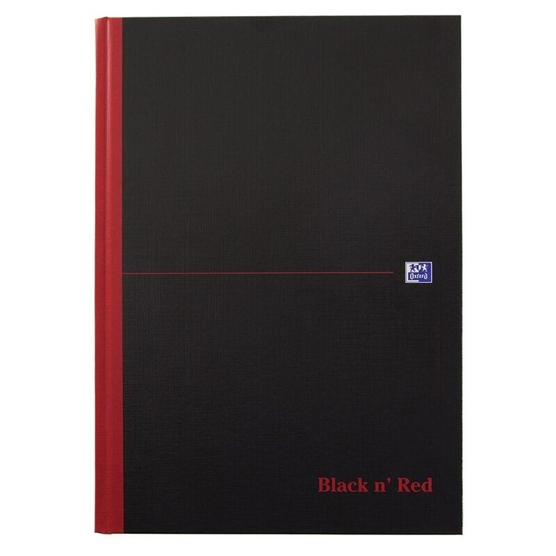 Black n Red A4 Casebound Notebook 90gsm 192 pages