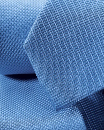 Stain Resistant Silk Textured Tie - Sky