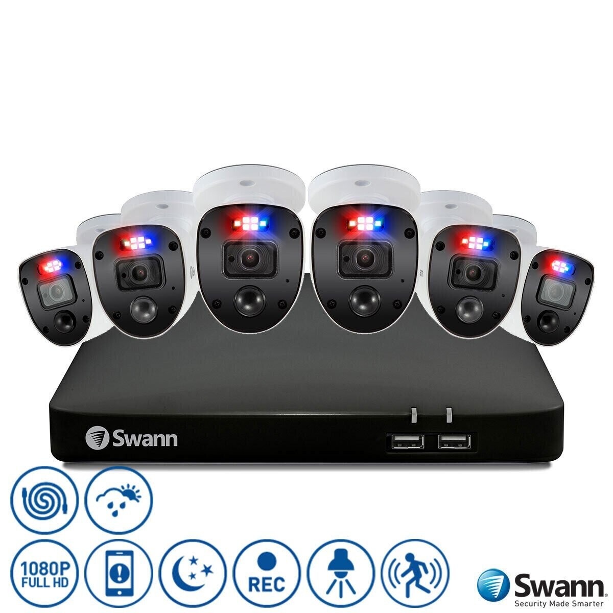Swann 8 Channel 2TB DVR Recorder with 6 x 4K Ultra HD Enforcer Cameras, SWDVK-856804RL + SWPRO-4KRLPK2