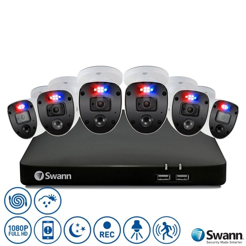 Swann 8 Channel 2TB DVR Recorder with 6 x 4K Ultra HD Enforcer Cameras, SWDVK-856804RL + SWPRO-4KRLPK2