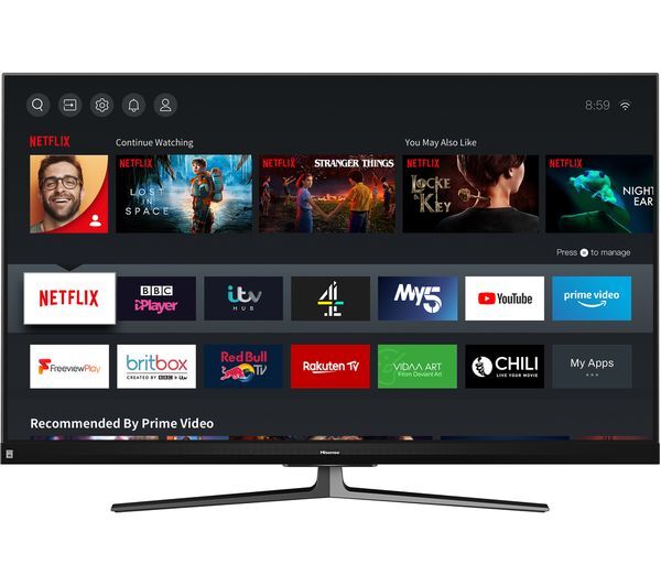 Hisense 55U8QFTUK 55 Inch QLED 4K Ultra HD Smart TV