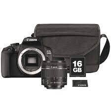 Canon EOS 2000D Camera, EF-S 18-55mm III Lens, Bag and 16GB SD Card