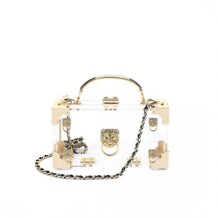 Trinket Box Transparent Acrylic with Gold Hardware