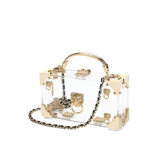 Trinket Box Transparent Acrylic with Gold Hardware