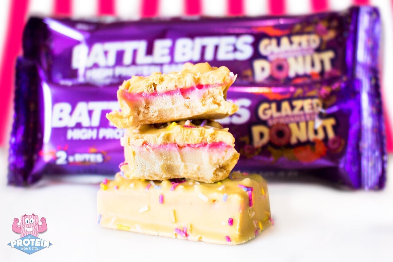 Battle Bites Glazed Doughnut Flavour Protein Bar, 12 x 62g