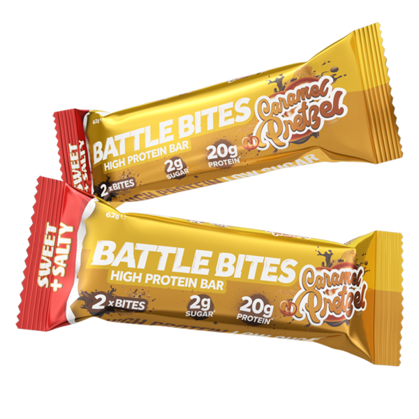 Battle Bites Caramel Pretzel Protein Bar, 12 x 62g