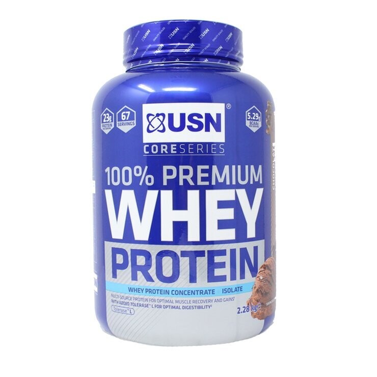 USN Premium Whey Chocolate Protein Powder, 2.28kg