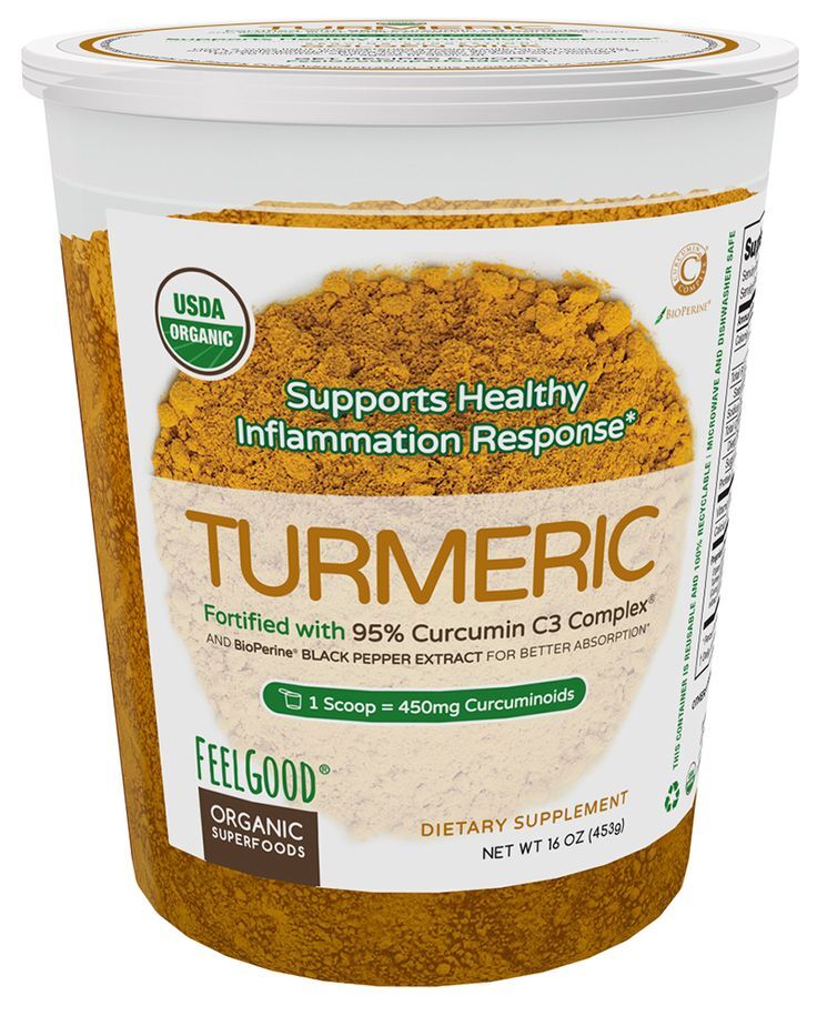 FeelGood Organic Superfoods Fortified Turmeric Powder, 453g