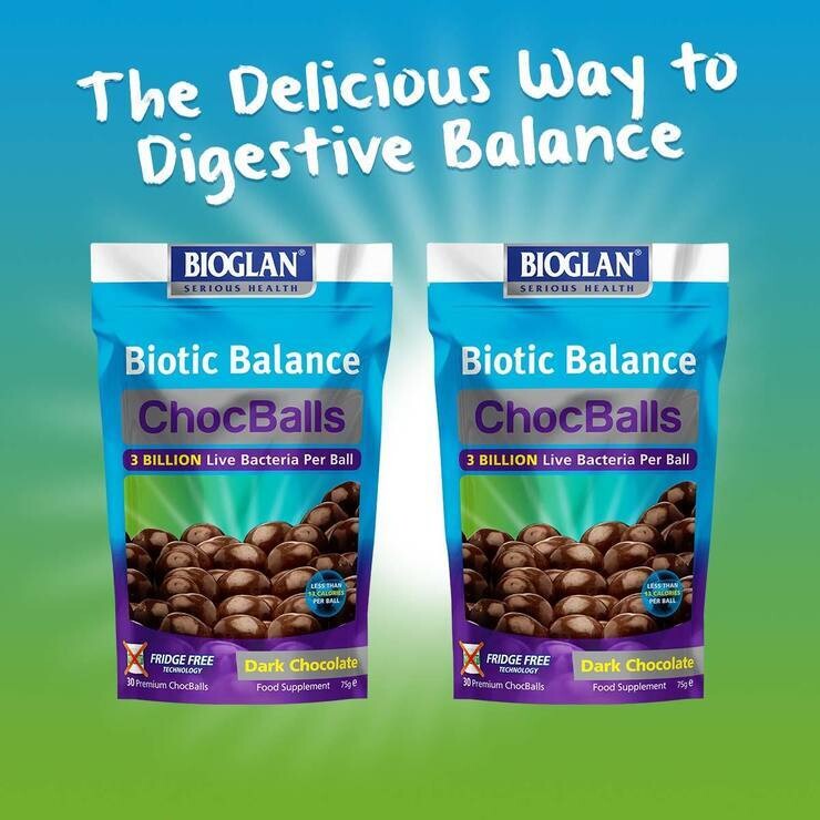 Bioglan Biotic Balance Dark Chocolate ChocBalls, 2 x 30 Pack (1 Month Supply)