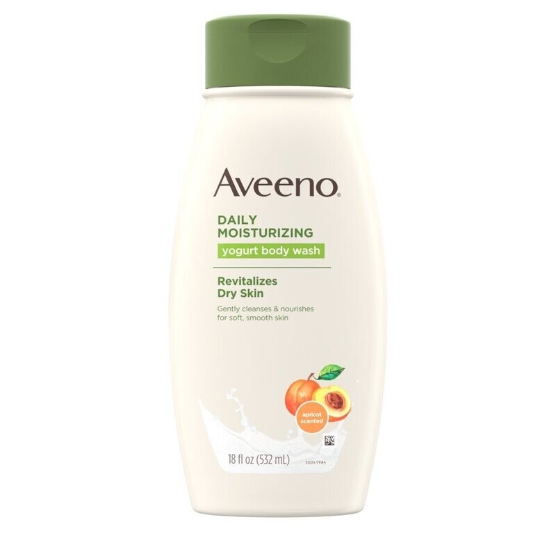 Aveeno Daily Moisturising Body Wash Apricot & Honey, 2 x 300ml